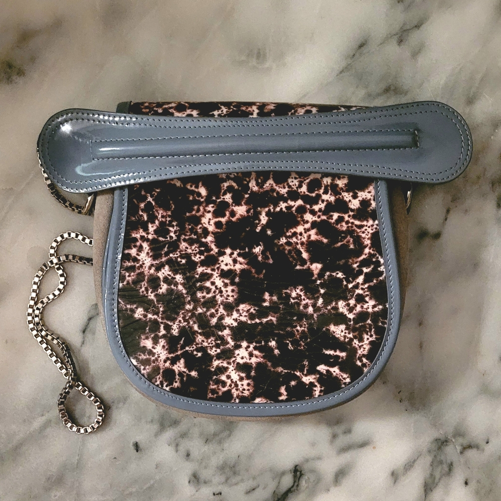 Carven Gray and Patterned Crossbody Bag